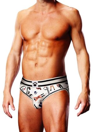 Prowler Spring/Summer 2023 Leather Pride Open Brief - XLarge - White/Black