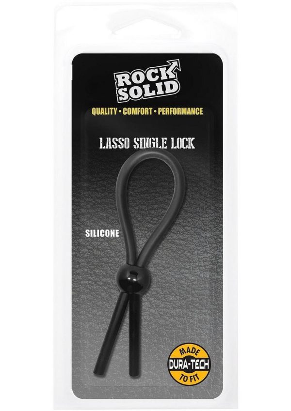 Rock Solid The Lasso Single Lock Adjustable Silicone Cock Ring - Black