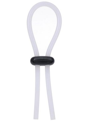 Rock Solid Lasso Double Lock Adjustable Silicone Cock Ring - White