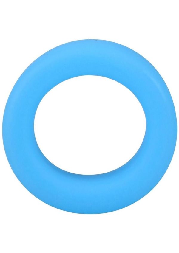 Rock Solid The Big O Glow in the Dark Silicone Cock Ring - Blue