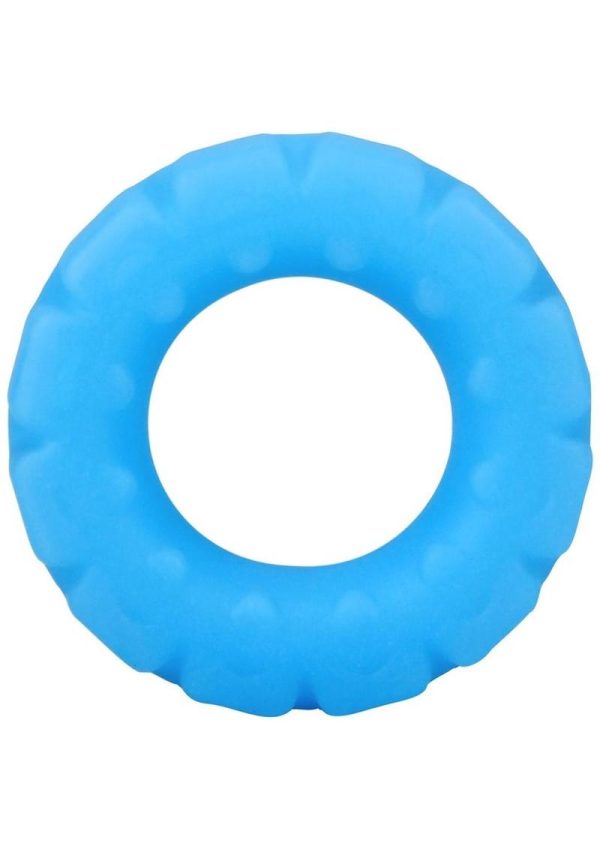 Rock Solid The Tire Silicone Glow in the Dark Cock Ring - Blue