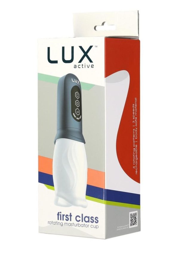 LUX Active First Class Rechargeable Rotating Masturbator Cup - Navy/White