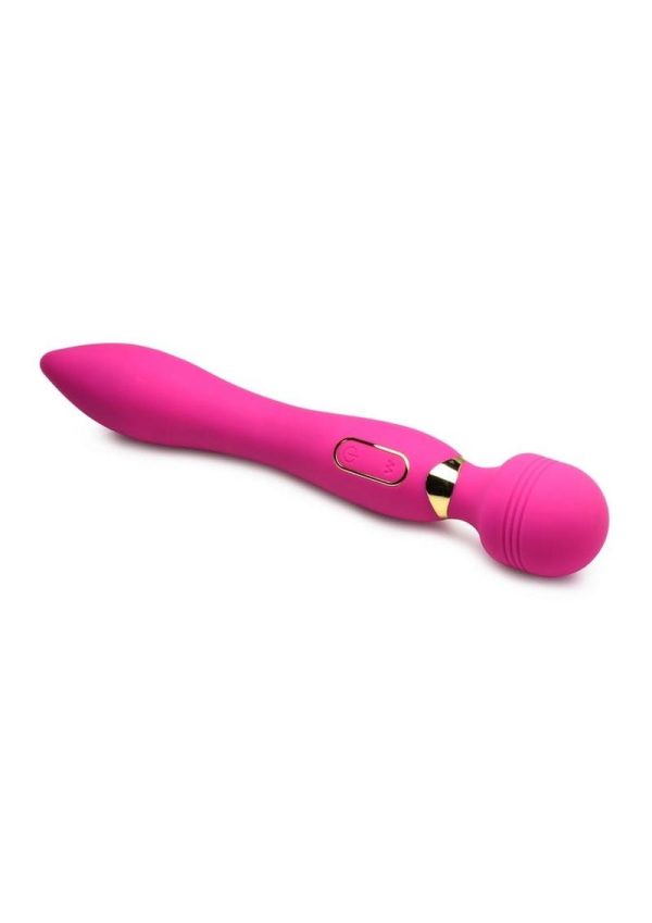 Wand Essential Ultra G-Stroke Come Hither Rechargeable Silicone Vibrating Wand - Pink