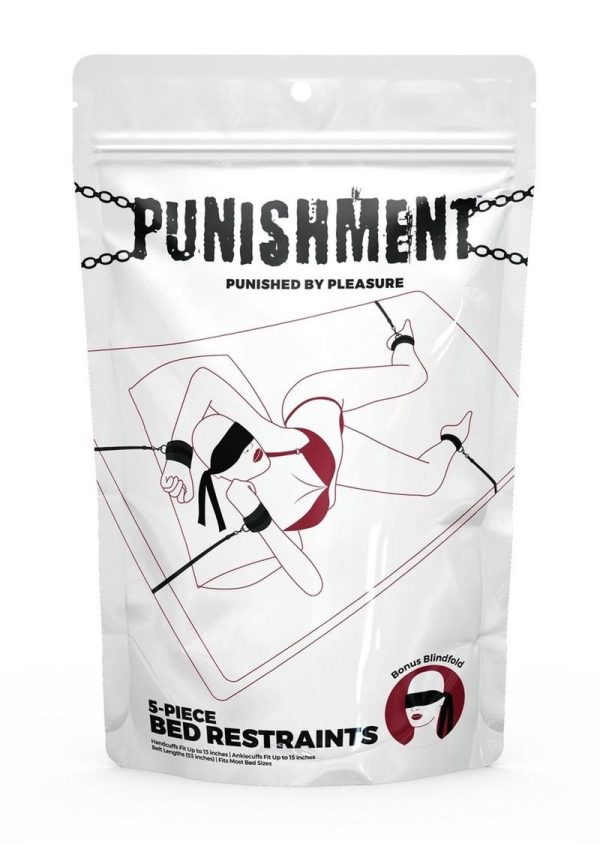 Punishment Bed Restraints (5 Piece Set) - Black