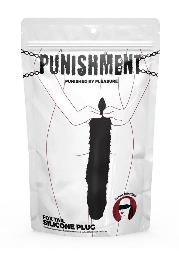 Punishment Fox Tail Silicone Butt Plug - Black