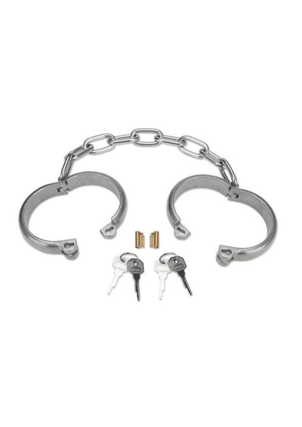 Prowler Red Heavy Duty Metal Handcuffs - Stainless Steel