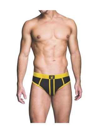 Prowler Red Ass-Less Brief - Medium - Black/Yellow