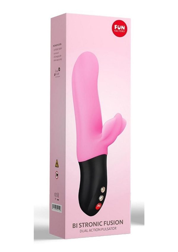 Bi Stronic Fusion Silicone Dual Action Pulsator with Clitoral Stimulator - Candy Rose Pink