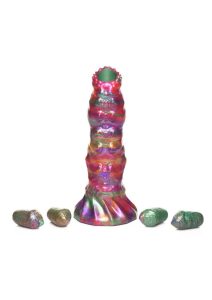 Creature Cocks Larva Silicone Ovipositor Dildo with Eggs - Multicolor