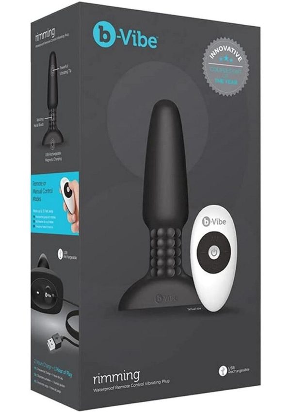 B-Vibe Rimming Plug 2 Rechargeable Silicone Anal Plug - Black