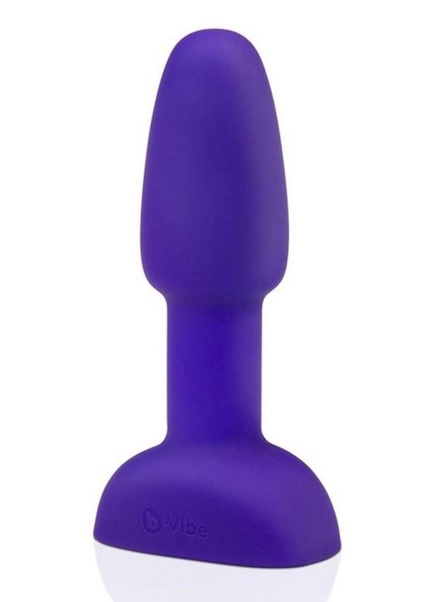 B-Vibe Rimming Petite Rechargeable Silicone Anal Plug with Remote Control - Purple