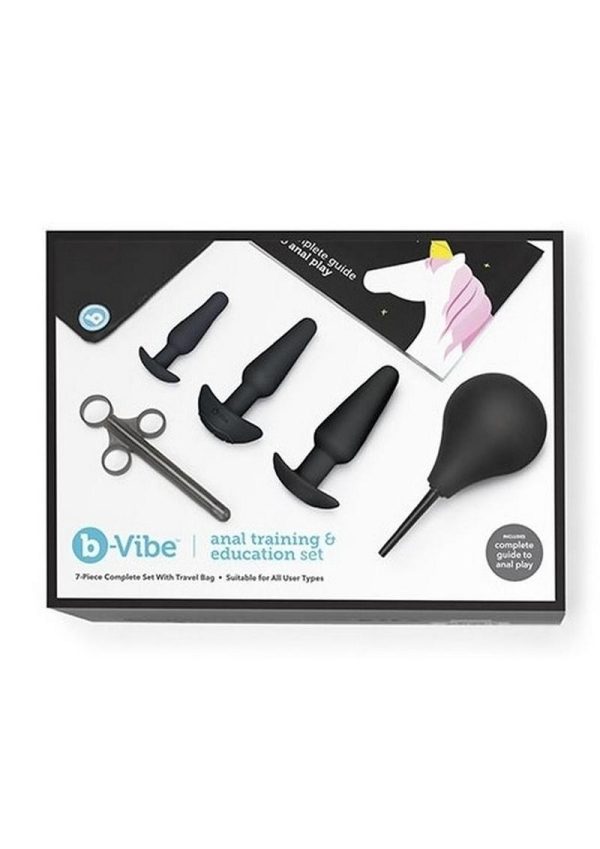 B-Vibe Anal Education Set Rechargeable Silicone Anal Play - Black