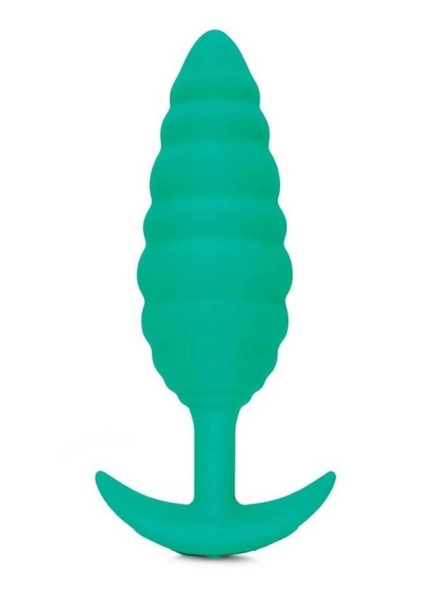 B-Vibe Twist Textured Rechargeable Silicone Anal Plug - Green