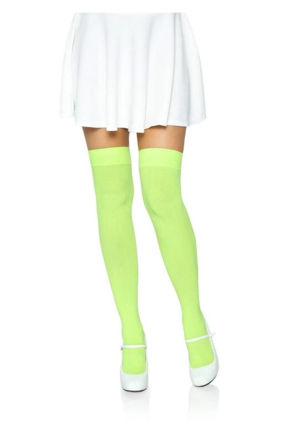 Leg Avenue Nylon Over The Knee - O/S - Neon Green