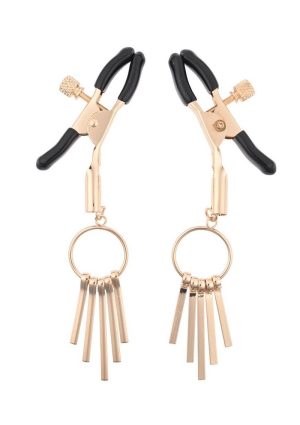 Sex and Mischief Verge Nipple Clamps - Gold/Black