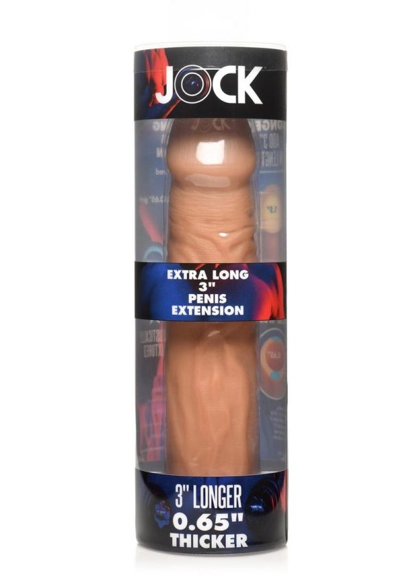 JOCK Extra Long Penis Extension Sleeve 3in - Caramel