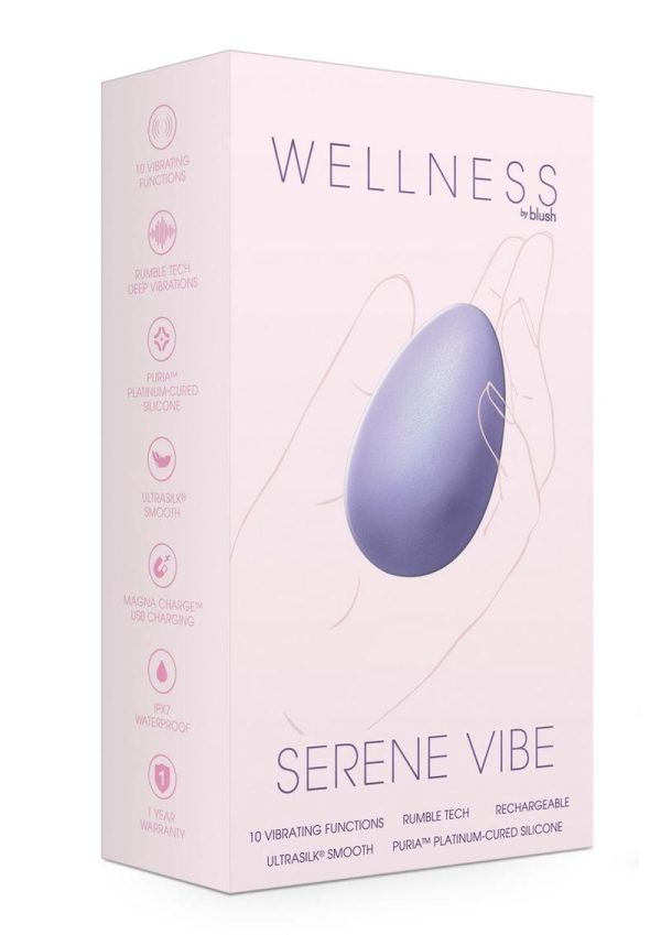 Wellness Serene Vibe Rechargeable Silicone Vibrating Egg with Remote - Lavender