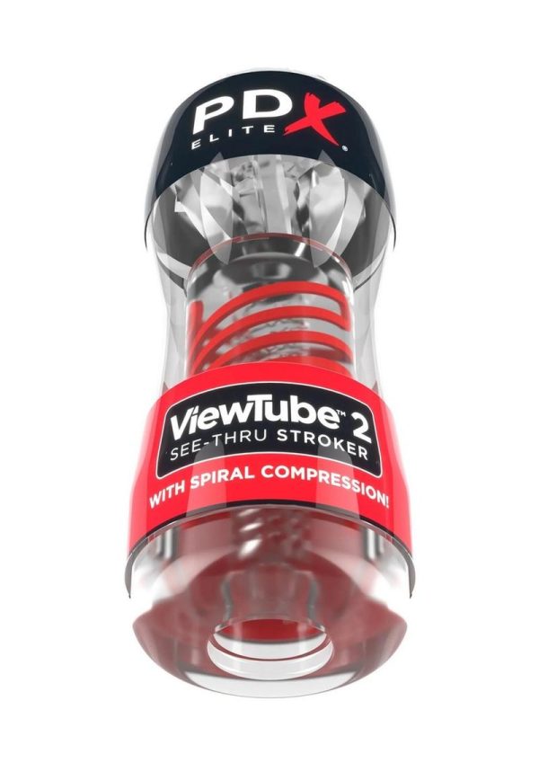 PDX Elite ViewTube 2 Rechargeable Stroker - Clear/Red