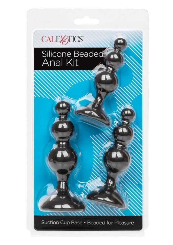 Anal Toys Silicone Beaded Anal Kit - Black