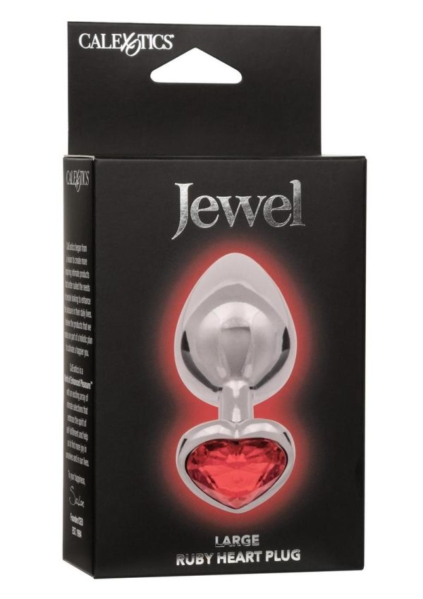 Jewel Ruby Heart Aluminum Anal Plug - Large - Red