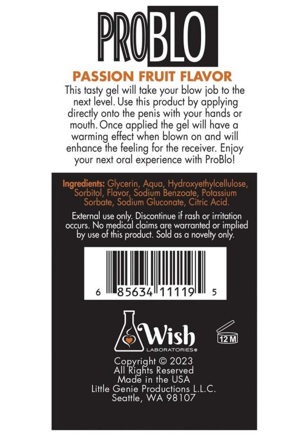 ProBlo Oral Pleasure Flavored Gel 1.5oz - Passion Fruit