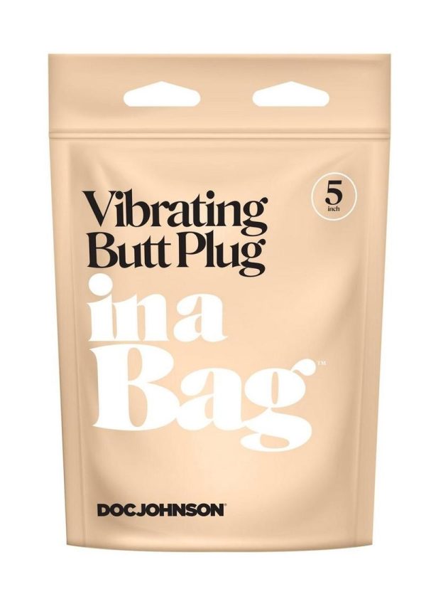 In a Bag Silicone Vibrating Butt Plug 5in - Black