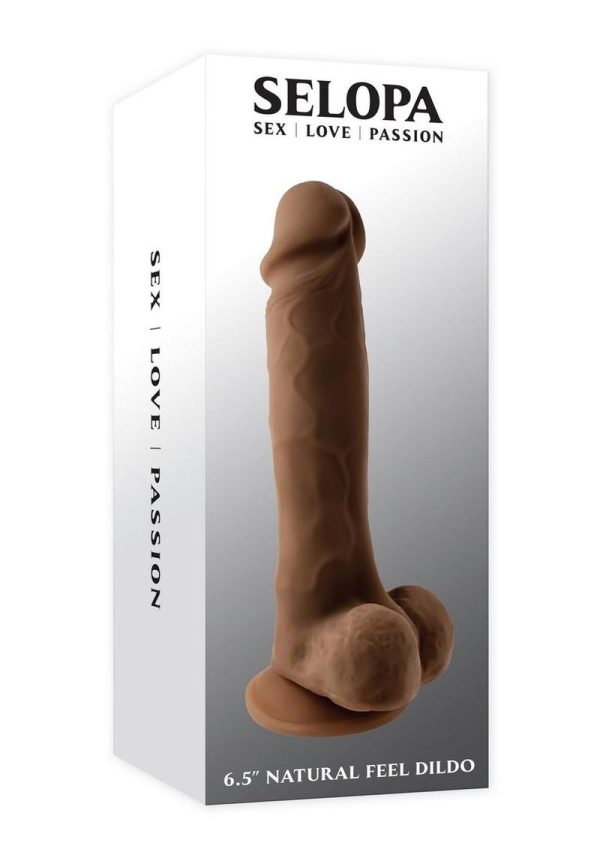 Selopa Natural Feel Dildo 6.5in with Balls - Chocolate