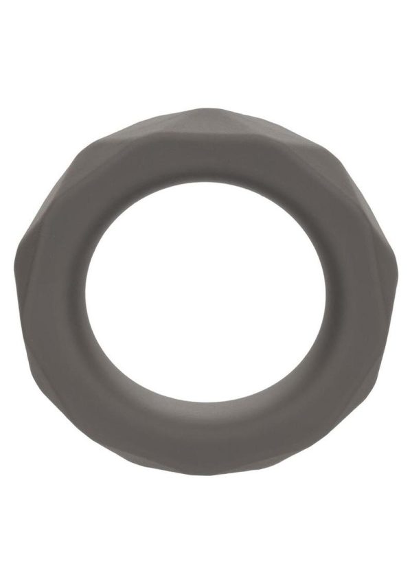 Alpha Liquid Silicone Prolong Presmatic Cock Ring - Gray