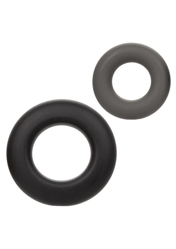 Alpha Liquid Silicone Prolong Cock Ring (2 Piece Set) - Assorted