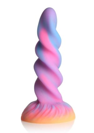 Creature Cocks Moon Rider Glow in the Dark Unicorn Silicone Dildo - Multicolor