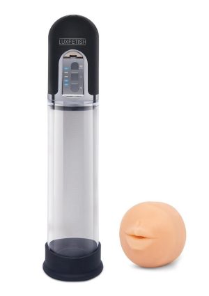 Lux Fetish 2 in 1 Blowjob Auto Sucker and Penis Englarger Pump - Black