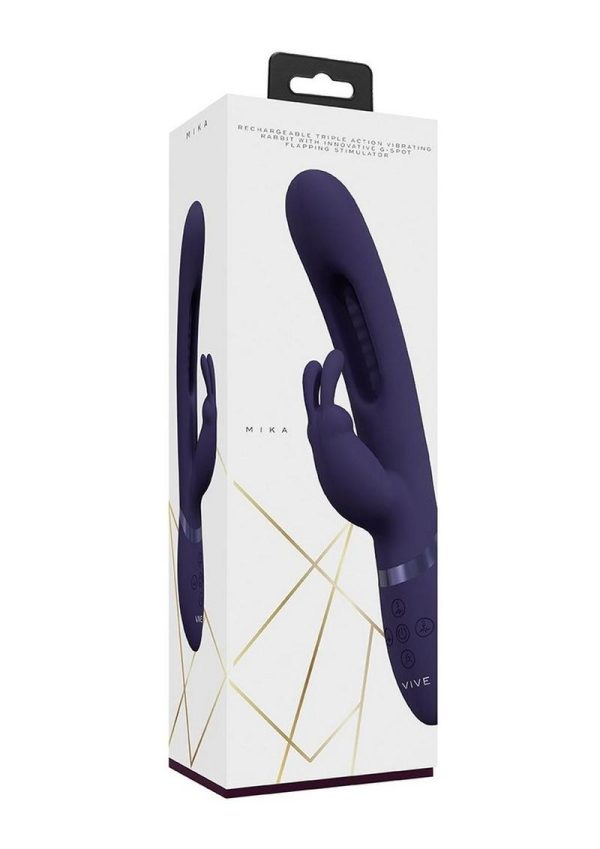 Vive Mika Rechargeable Triple Motor Vibrating Rabbit with G-Spot Stimulator - Purple