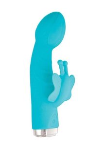 My Secret Butterfly Rechargeable Silicone Rabbit Vibrator - Aqua