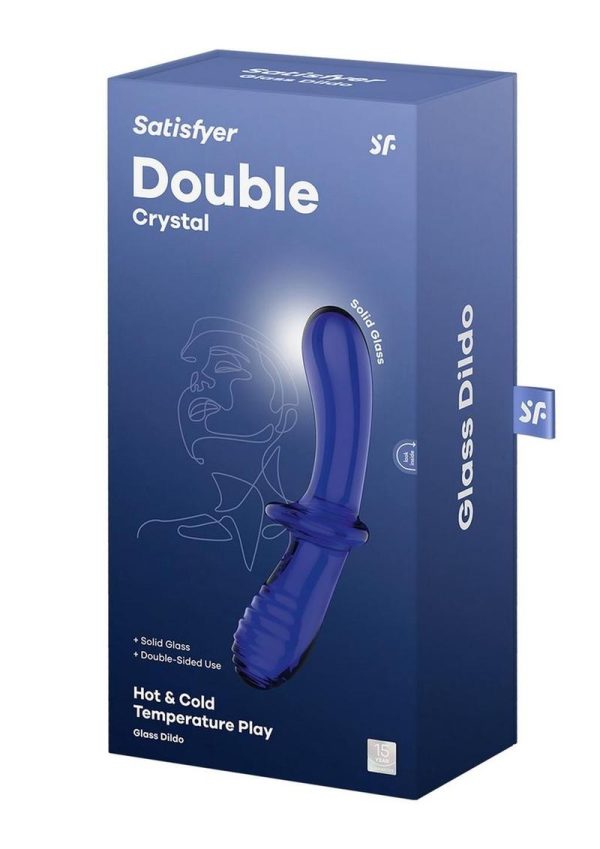 Satisfyer Double Crystal Glass Dildo - Light Blue