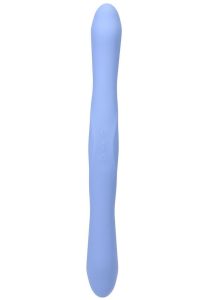 Tryst Duet Rechargeable Silicone Double End Vibrator with Remote Control - Blue