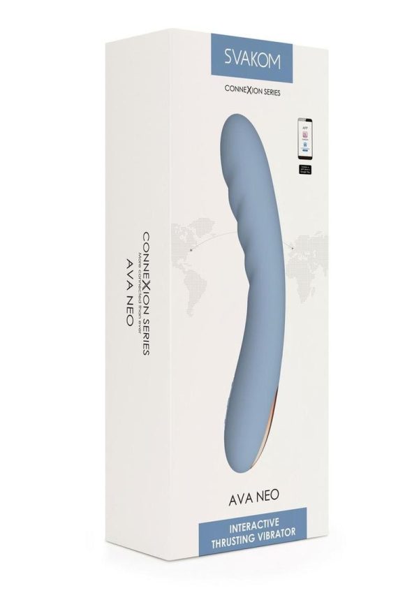 Svakom Ava Neo Rechargeable Silicone Vibrator with Remote - Blue