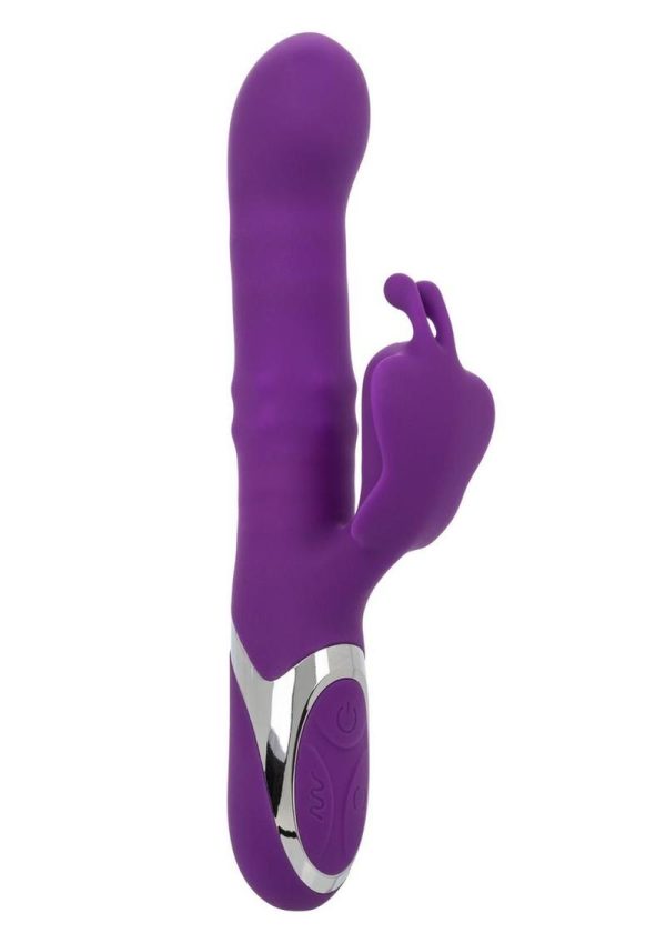 Enchanted Flutter Rechargeable Silicone Dual Action Vibrator - Purple