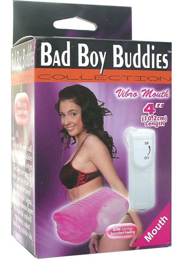 Bad Boy Buddies Vibro Masturbator - Mouth - Pink