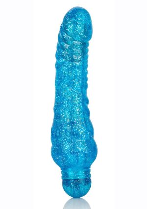 Sparkle Glitter Jack Vibrator Waterproof 5.75in - Blue