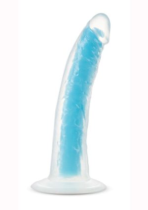 Neo Elite Glow in the Dark Dildo 7.5in - Blue