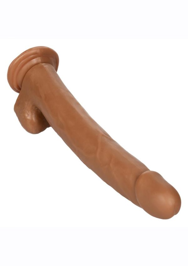 Size Queen Dildo with Balls 12in - Chocolate