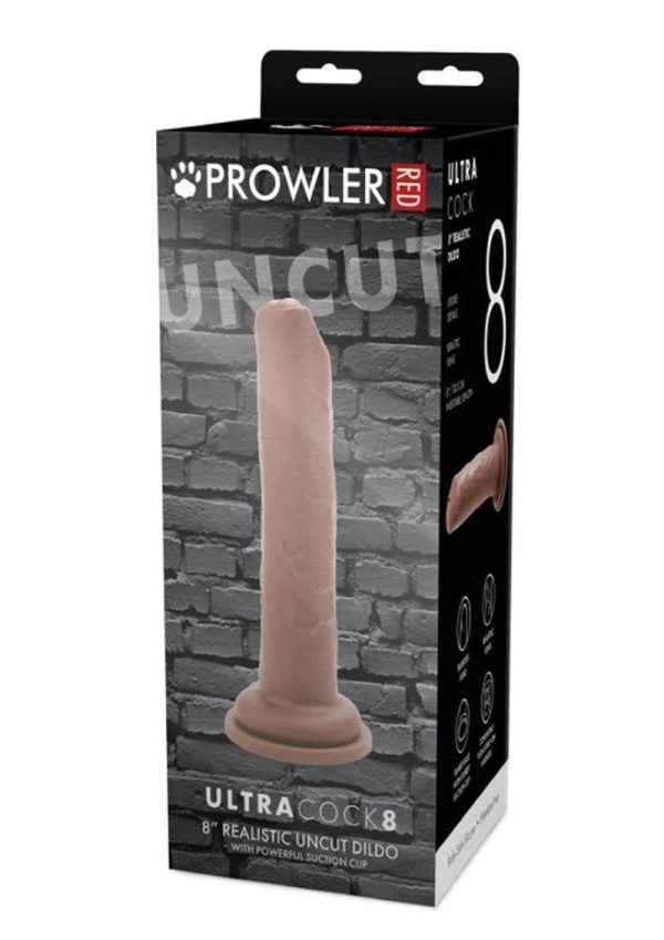 Prowler RED Uncut Ultra Cock Realistic Dildo 8in - Caramel