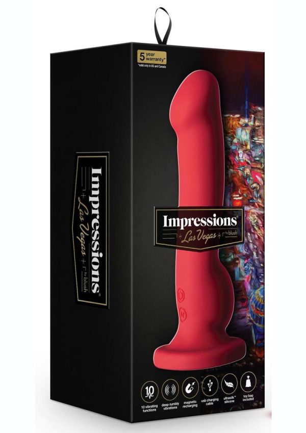 Impressions Las Vegas Rechargeable Silicone Vibrator - Crimson