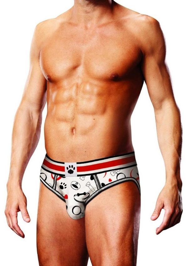 Prowler Puppie Print Open Brief - XSmall - White/Black