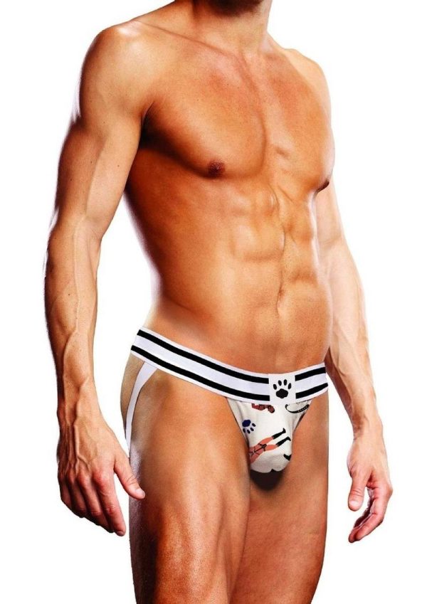 Prowler Leather Pride Jock - XSmall - White/Black