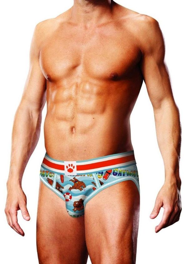 Prowler Gaywatch Bears Open Brief - XSmall - Blue/Orange