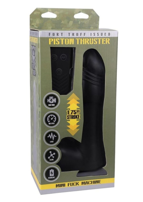 Fort Troff`s Piston Thruster Rechargeable Silicone Mini Machine Dildo  - Black