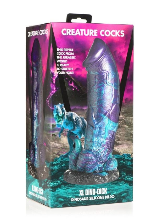 Creature Cocks Dino Dick Dinosaur Silicone Dildo - Xtra Large - Multicolor