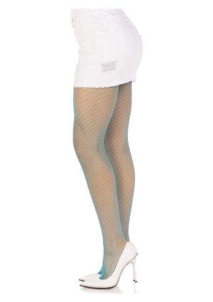 Leg Avenue Spandex Industrial Net Tights - O/S - Neon Blue