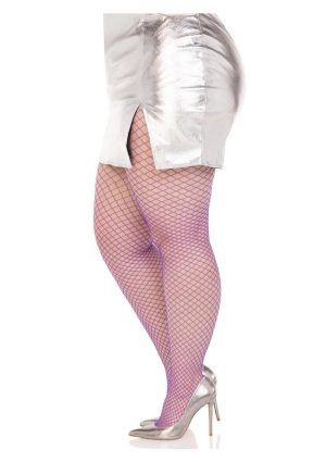 Leg Avenue Spandex Industrial Net Tights - 1X-2X - Purple